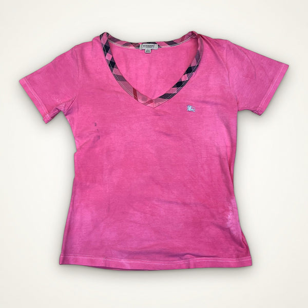 Burberry London V-Neck Tee (Pink)