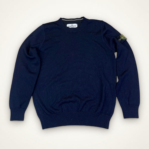 Stone Island Junior Wool Crewneck Sweater (Navy)