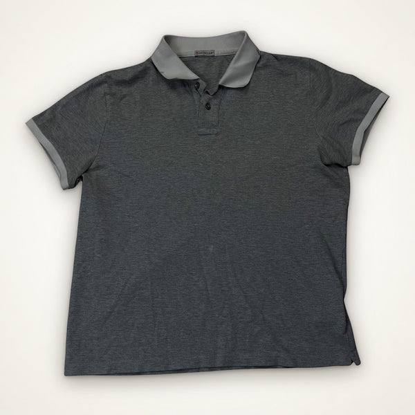Moncler Contrast Collar Polo – Heather Grey