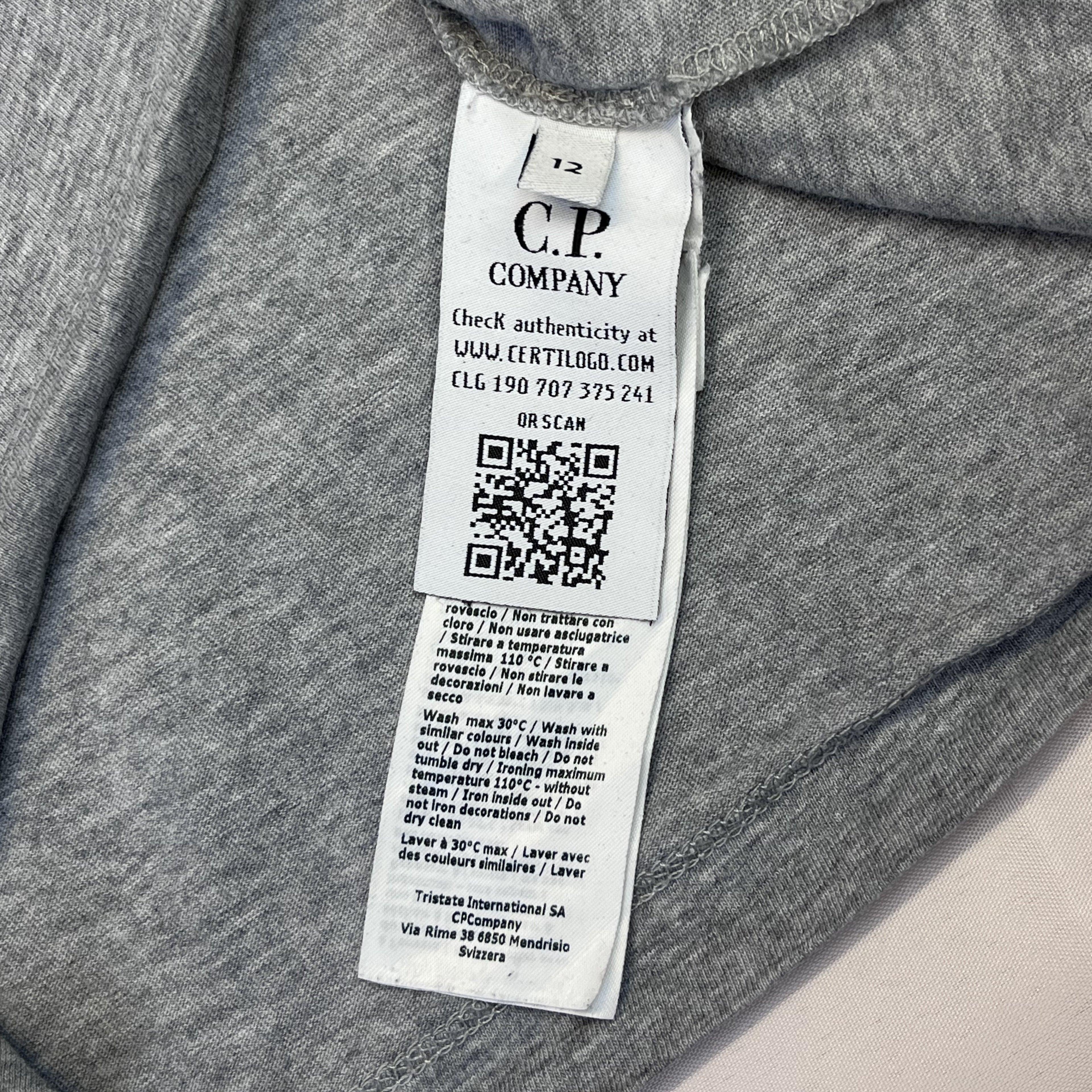 C.P. Company Logo Patch Tee (Grey Melange)