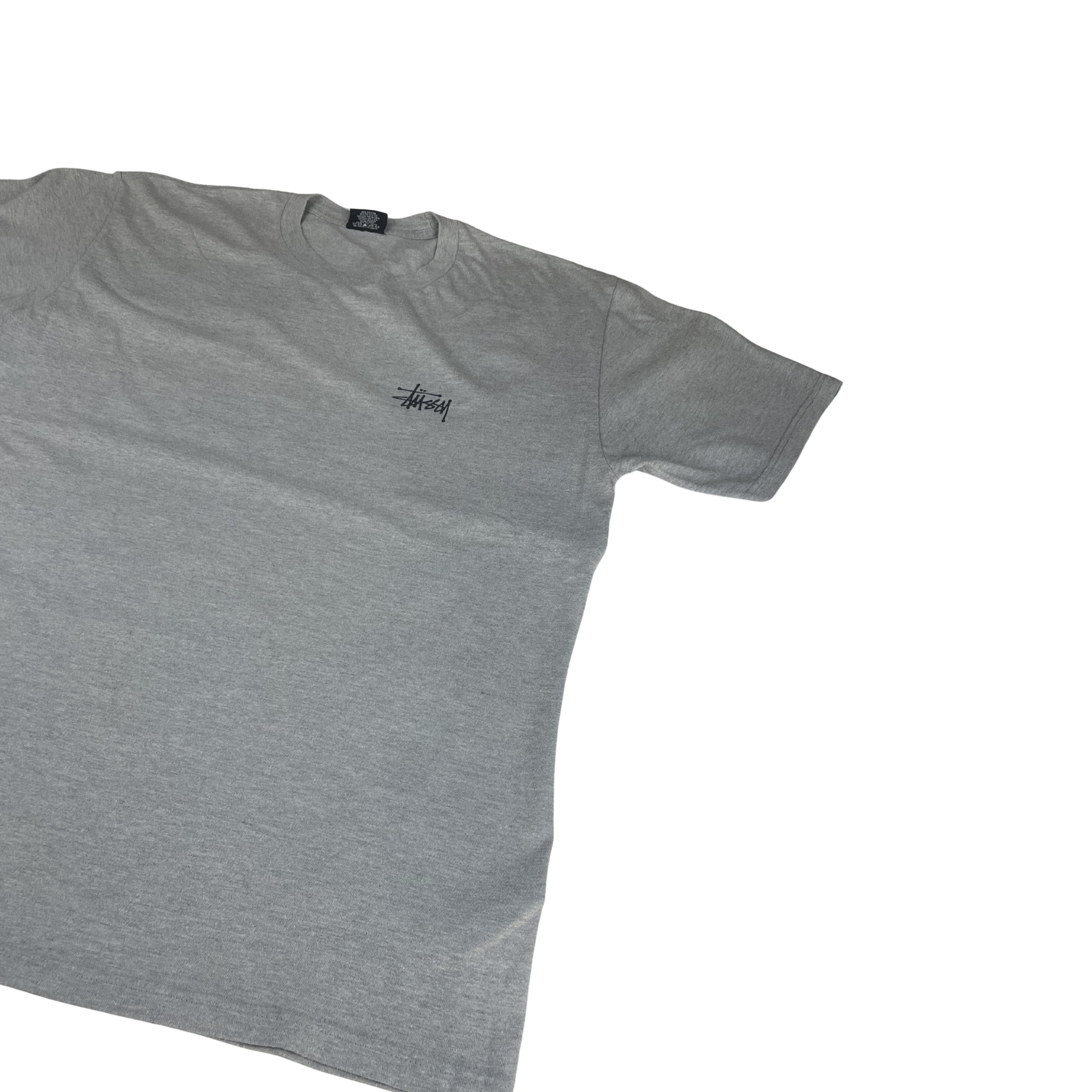 Stüssy "Stock Logo" Basic Tee – Grey Heather / L