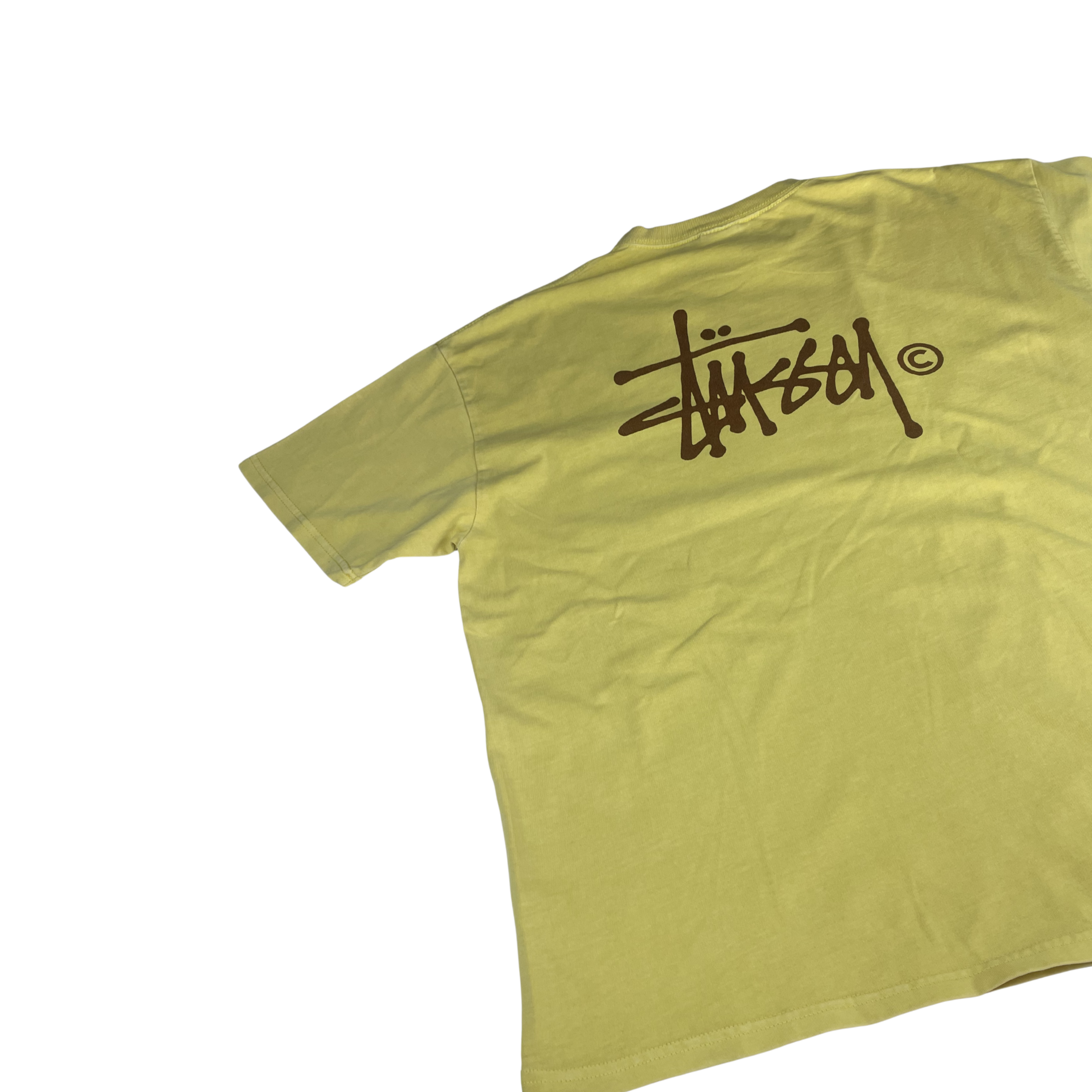 Stussy Vintage T-Shirt – Custom Obarvené na Světle Žlutou
