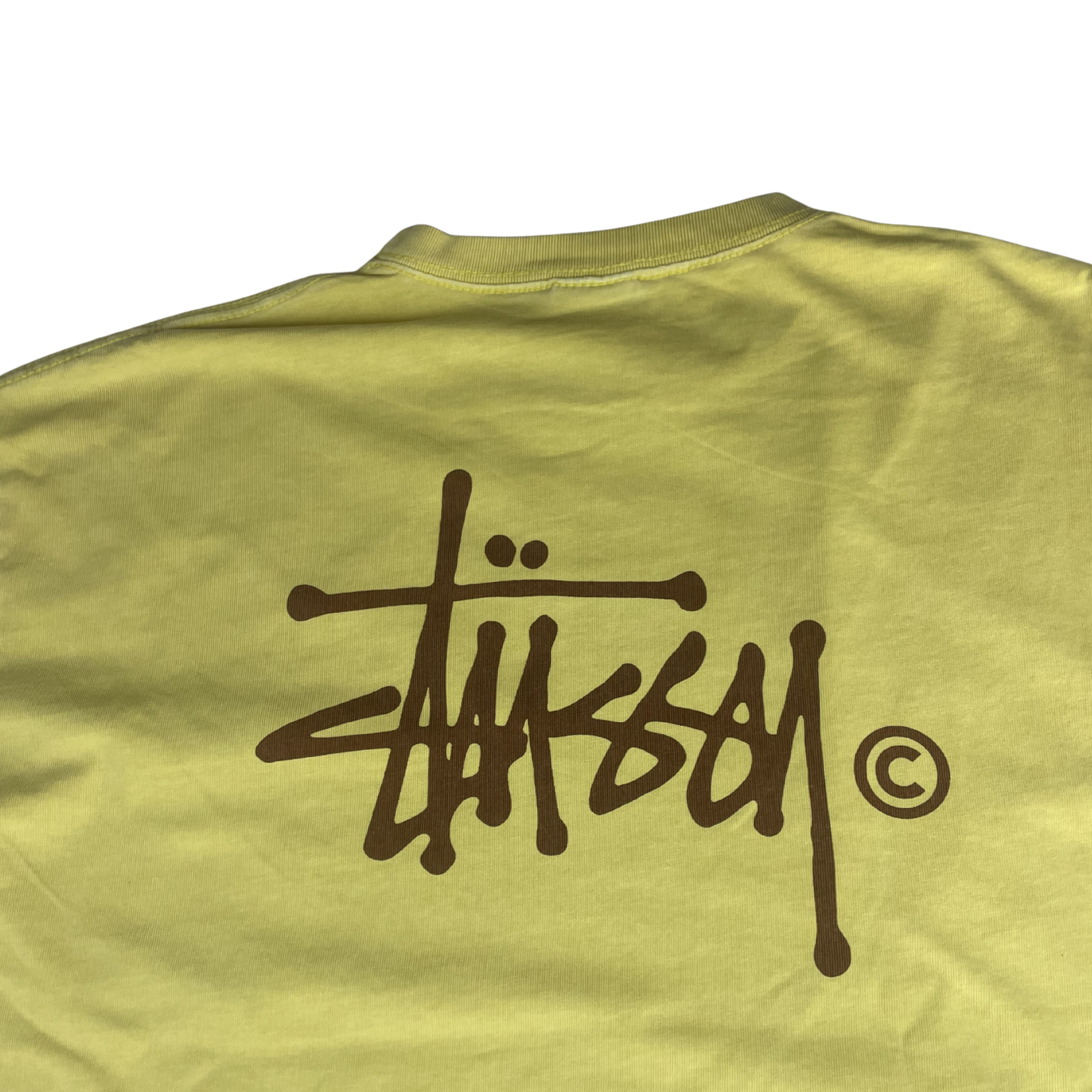Stussy Vintage T-Shirt – Custom Obarvené na Světle Žlutou