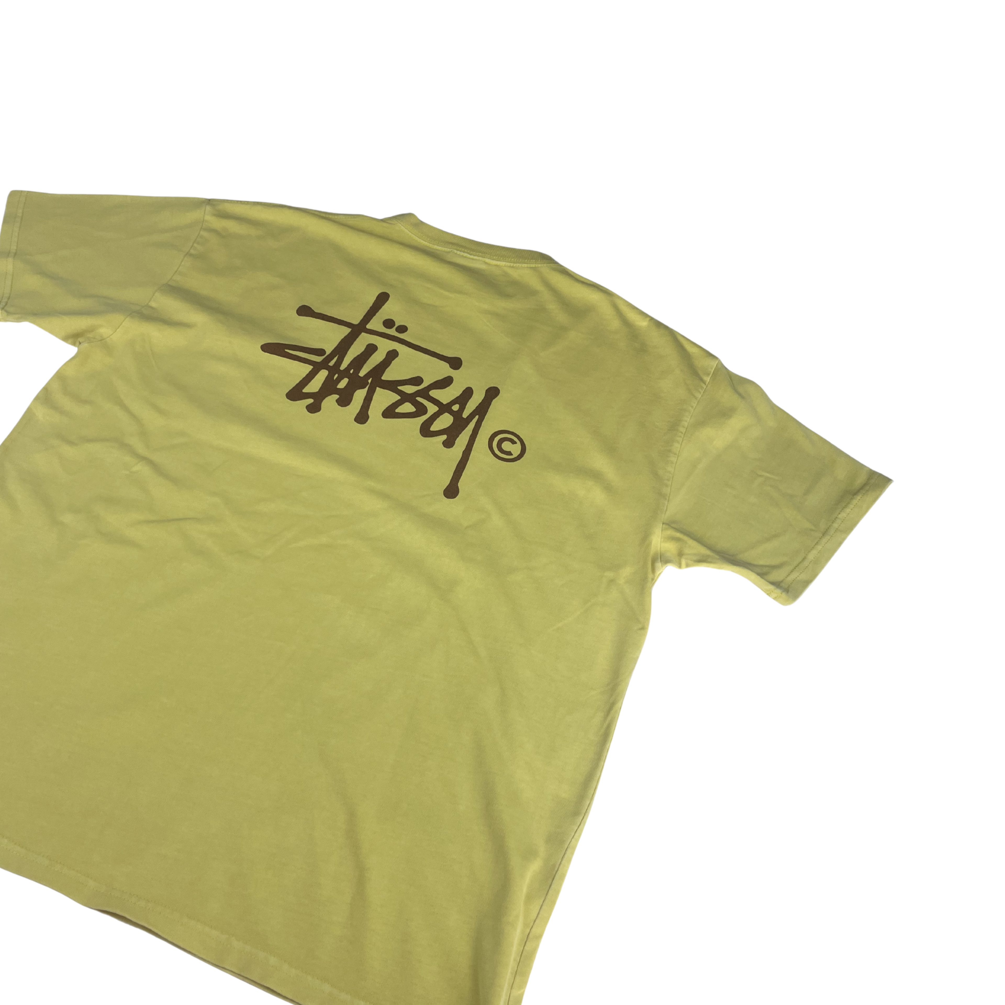 Stussy Vintage T-Shirt – Custom Obarvené na Světle Žlutou