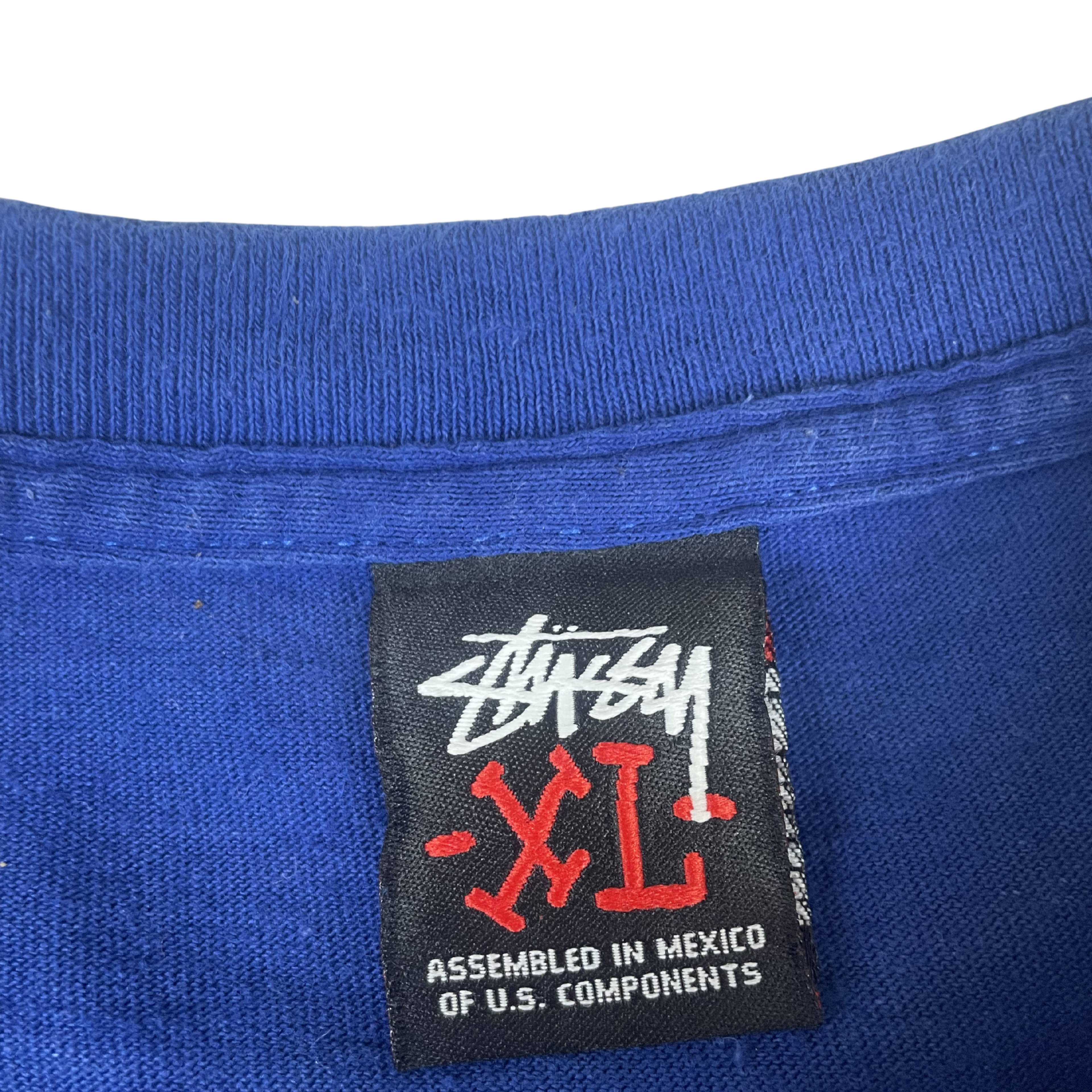 Stüssy "Swirl Logo" Double Hit Tee – Royal Blue / XL