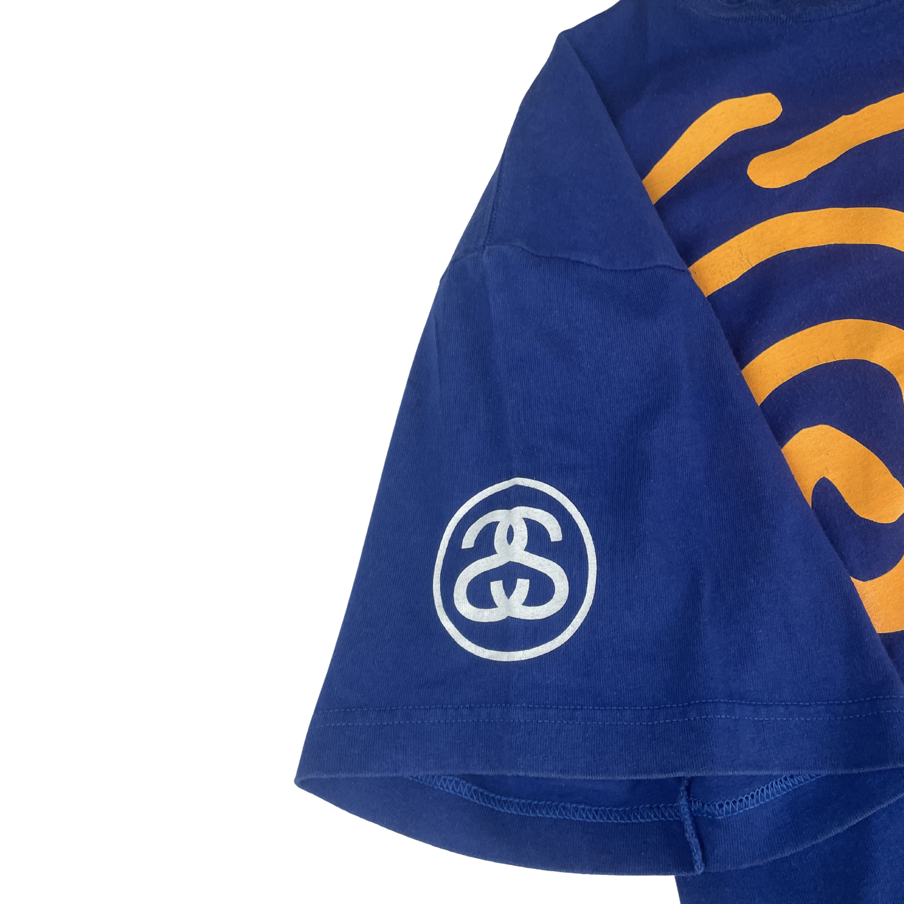 Stüssy "Swirl Logo" Double Hit Tee – Royal Blue / XL