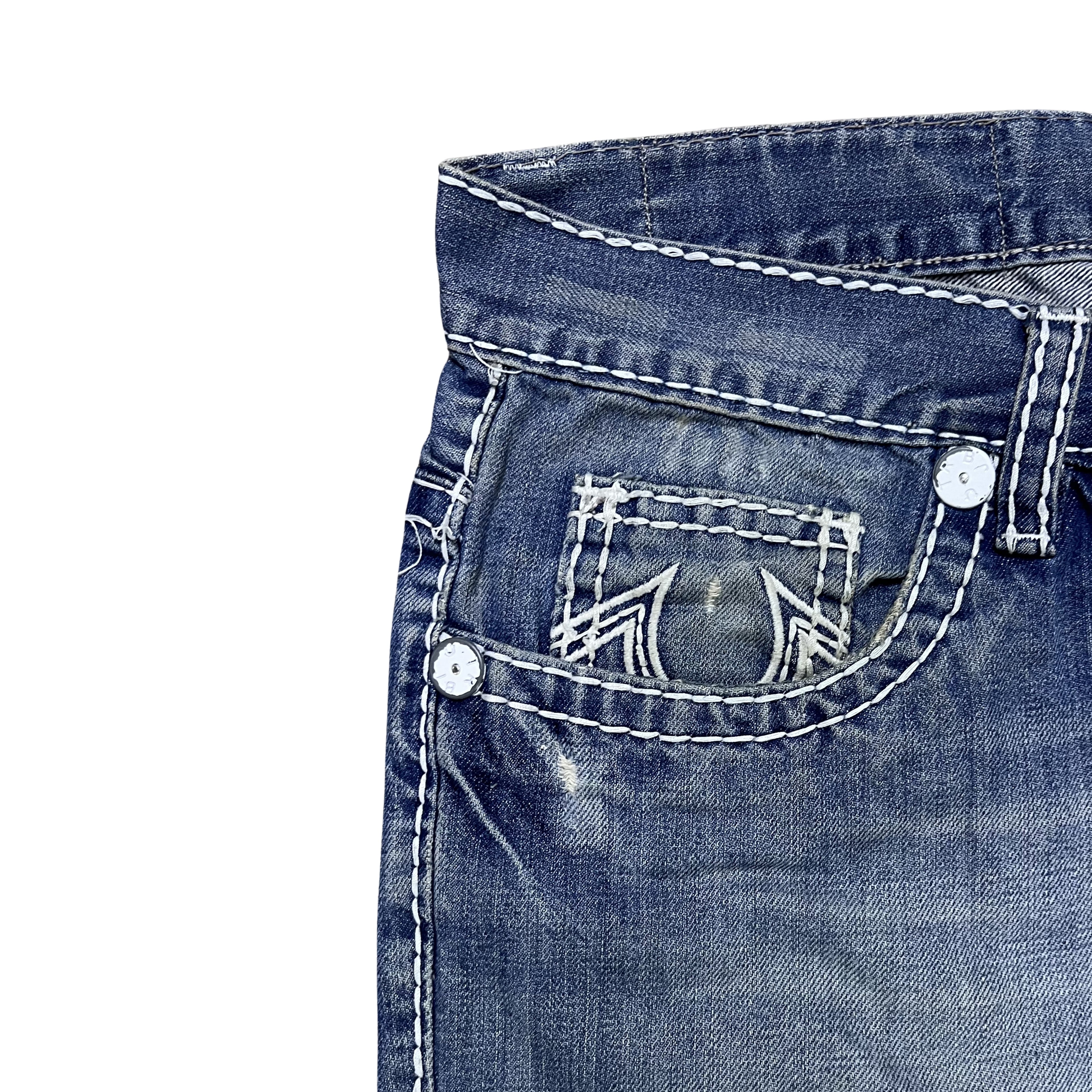 True Religion “True Religion” Stitch Jeans (Blue)