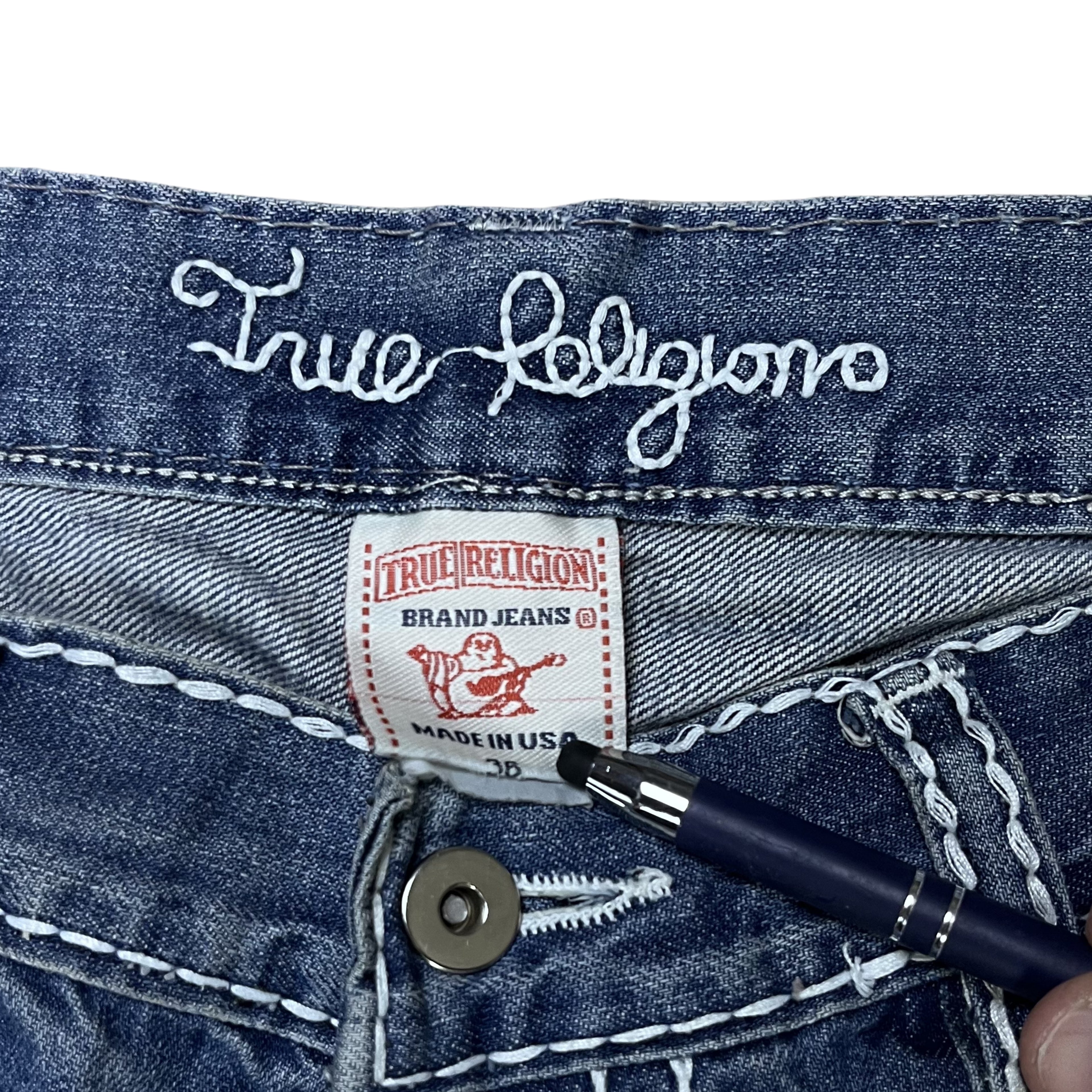 True Religion “True Religion” Stitch Jeans (Blue)