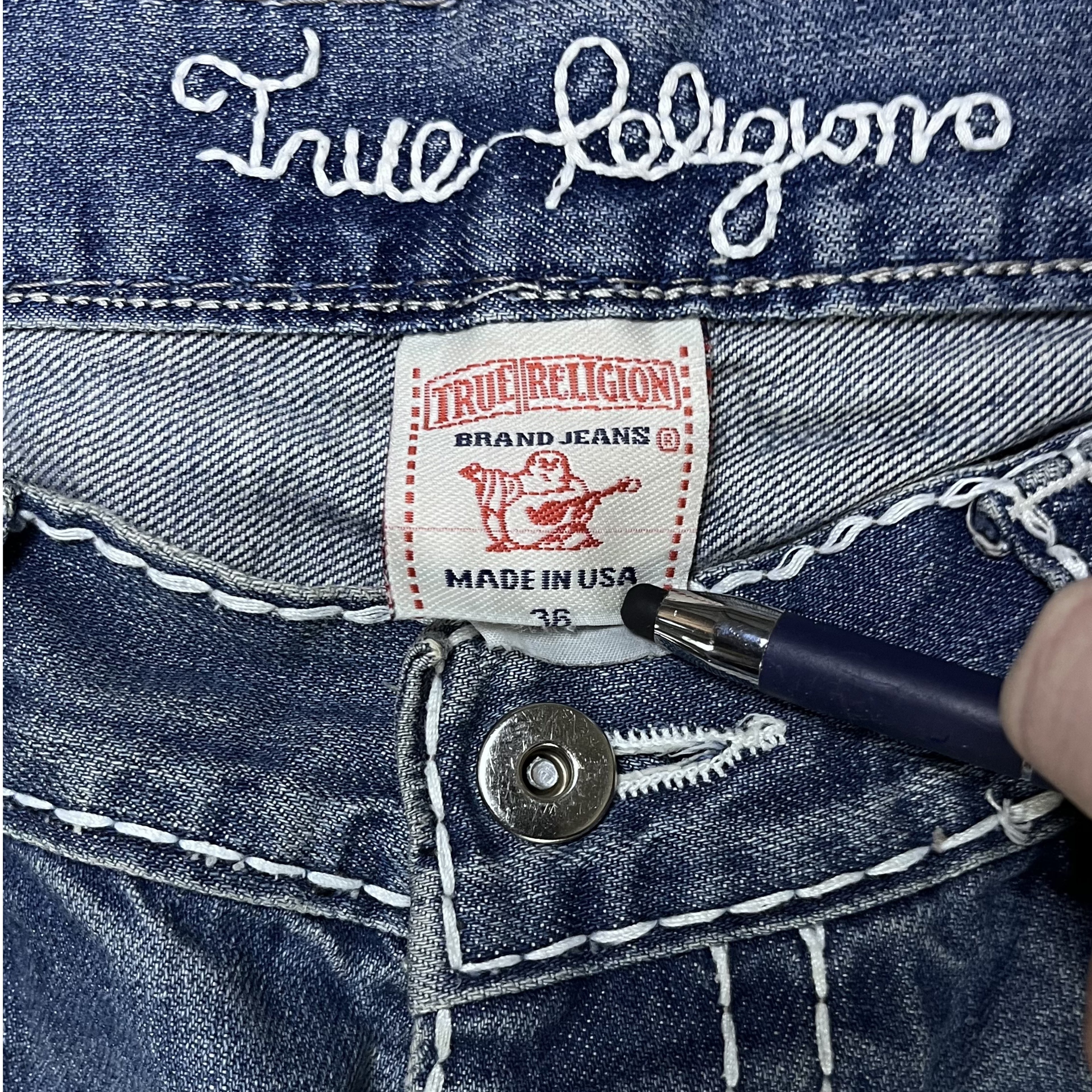 True Religion “True Religion” Stitch Jeans (Blue)