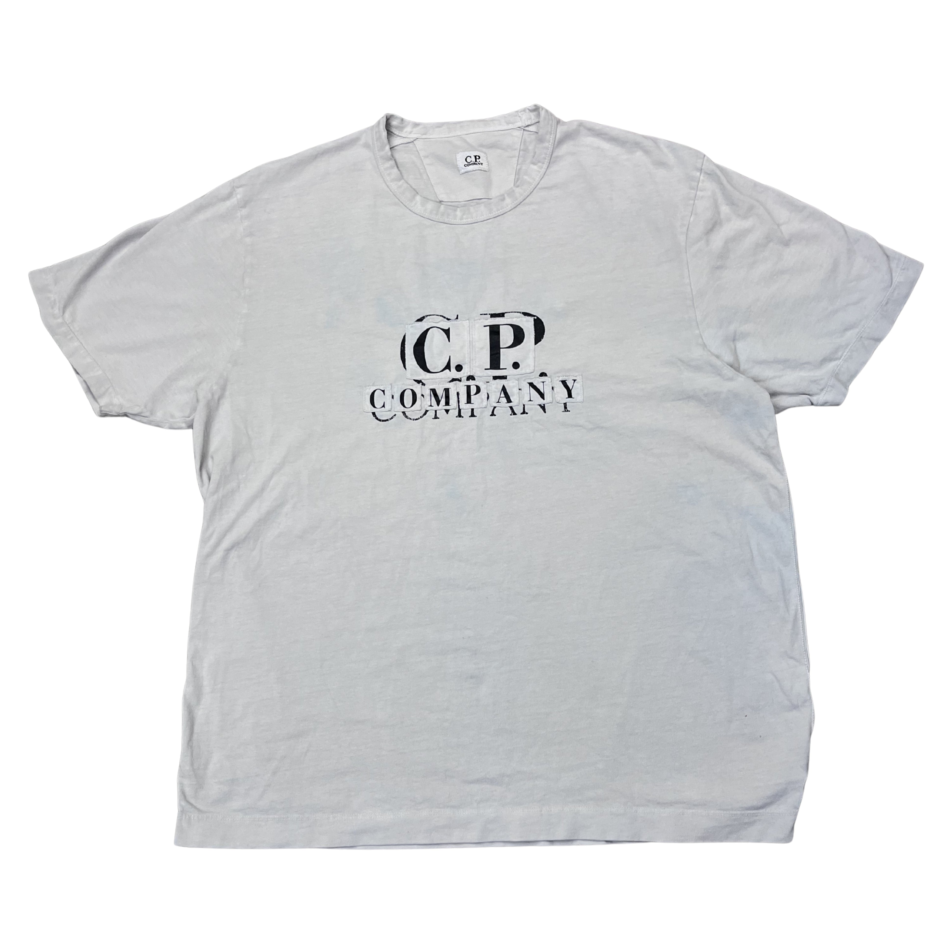 C.P. Company Garment Dyed Logo T-Shirt – Faded Grey
