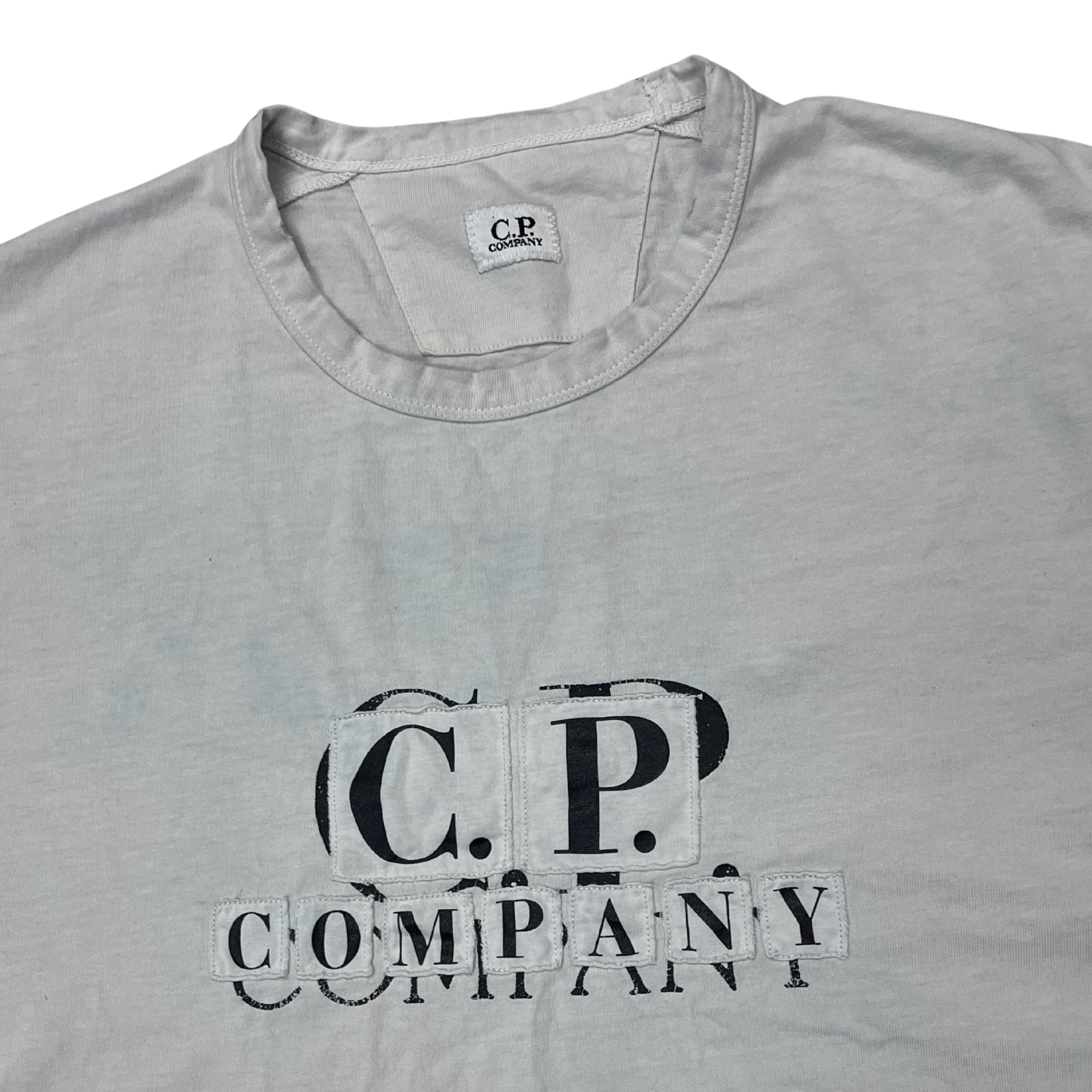 C.P. Company Garment Dyed Logo T-Shirt – Faded Grey