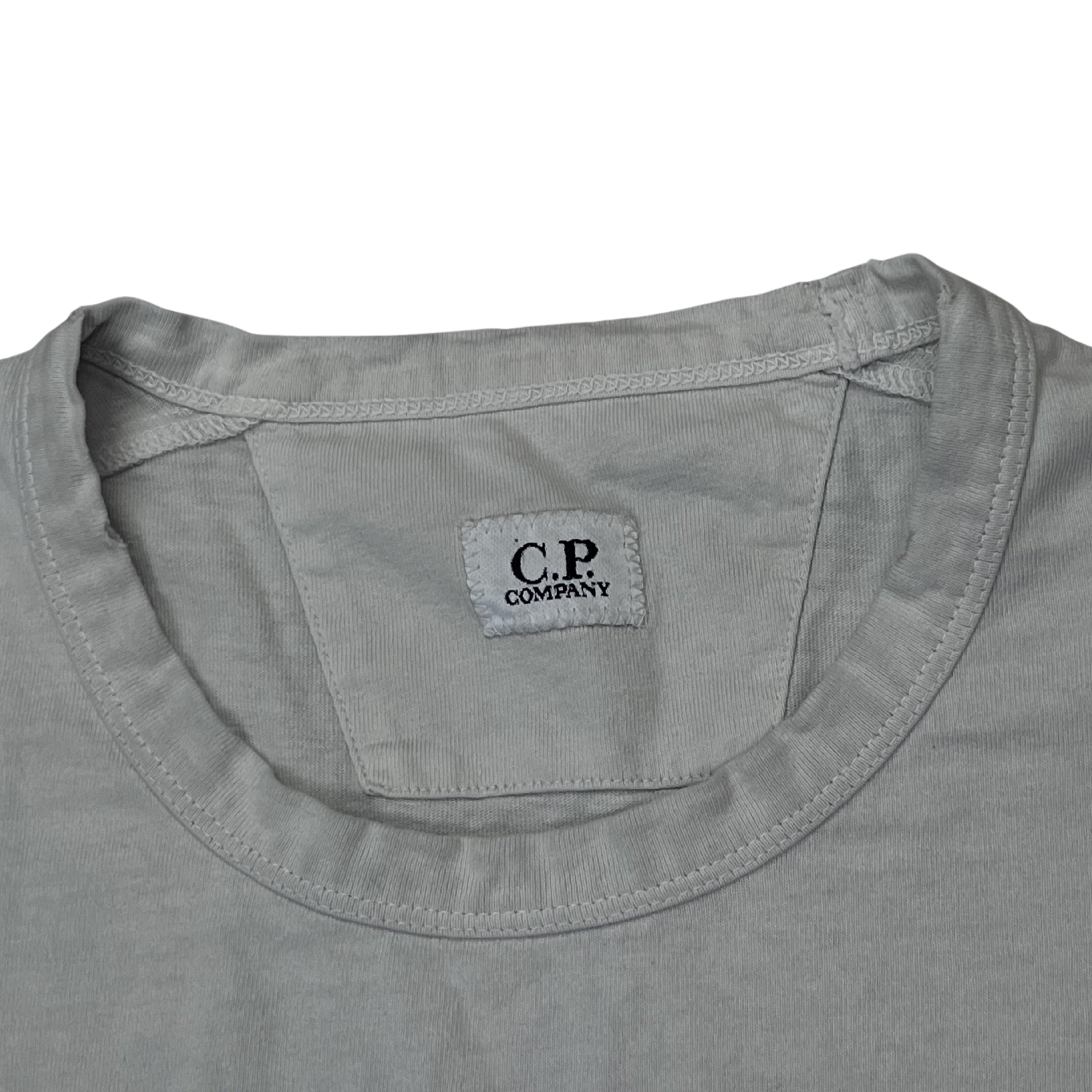 C.P. Company Garment Dyed Logo T-Shirt – Faded Grey