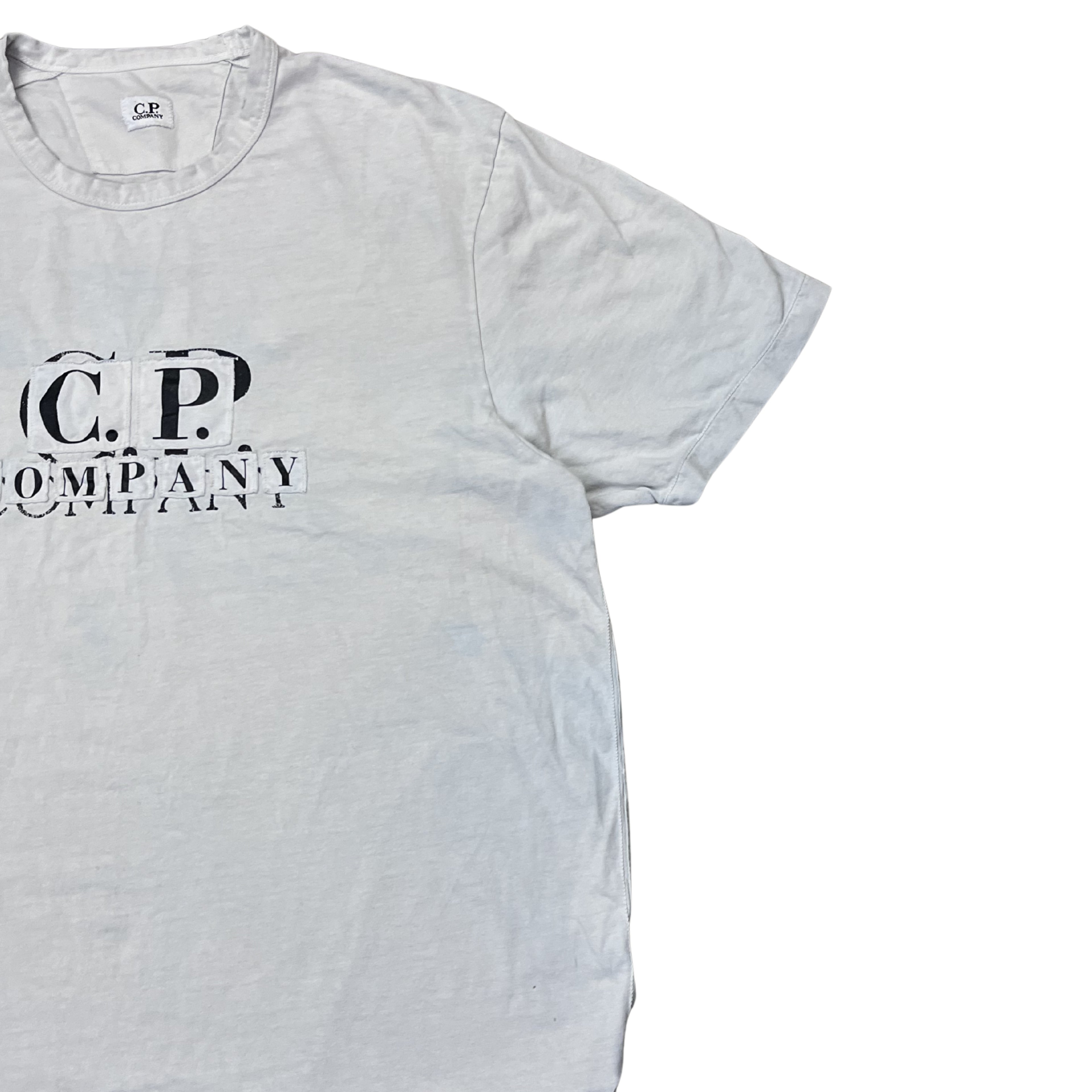 C.P. Company Garment Dyed Logo T-Shirt – Faded Grey