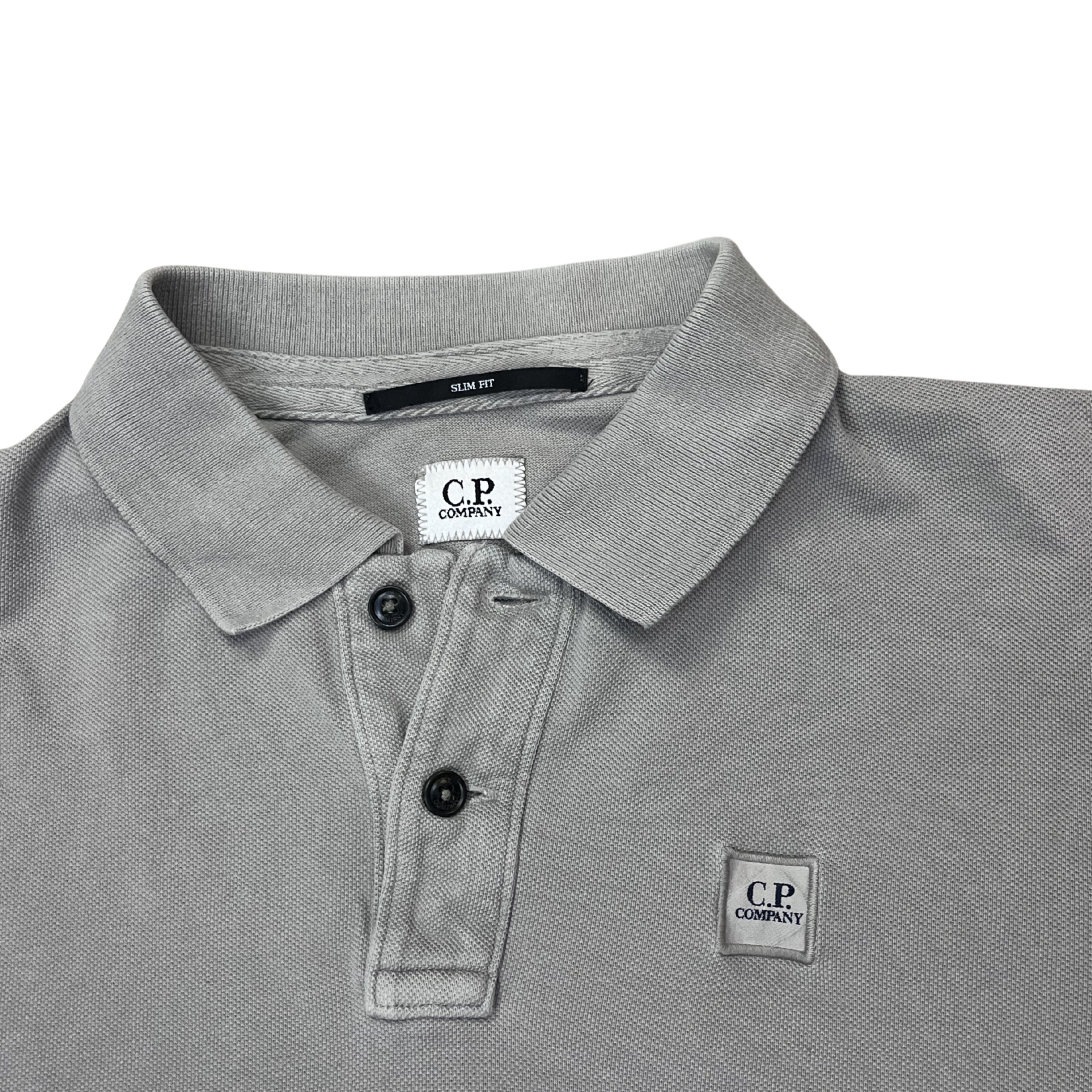 C.P. Company Slim Fit Longsleeve Polo (Grey)