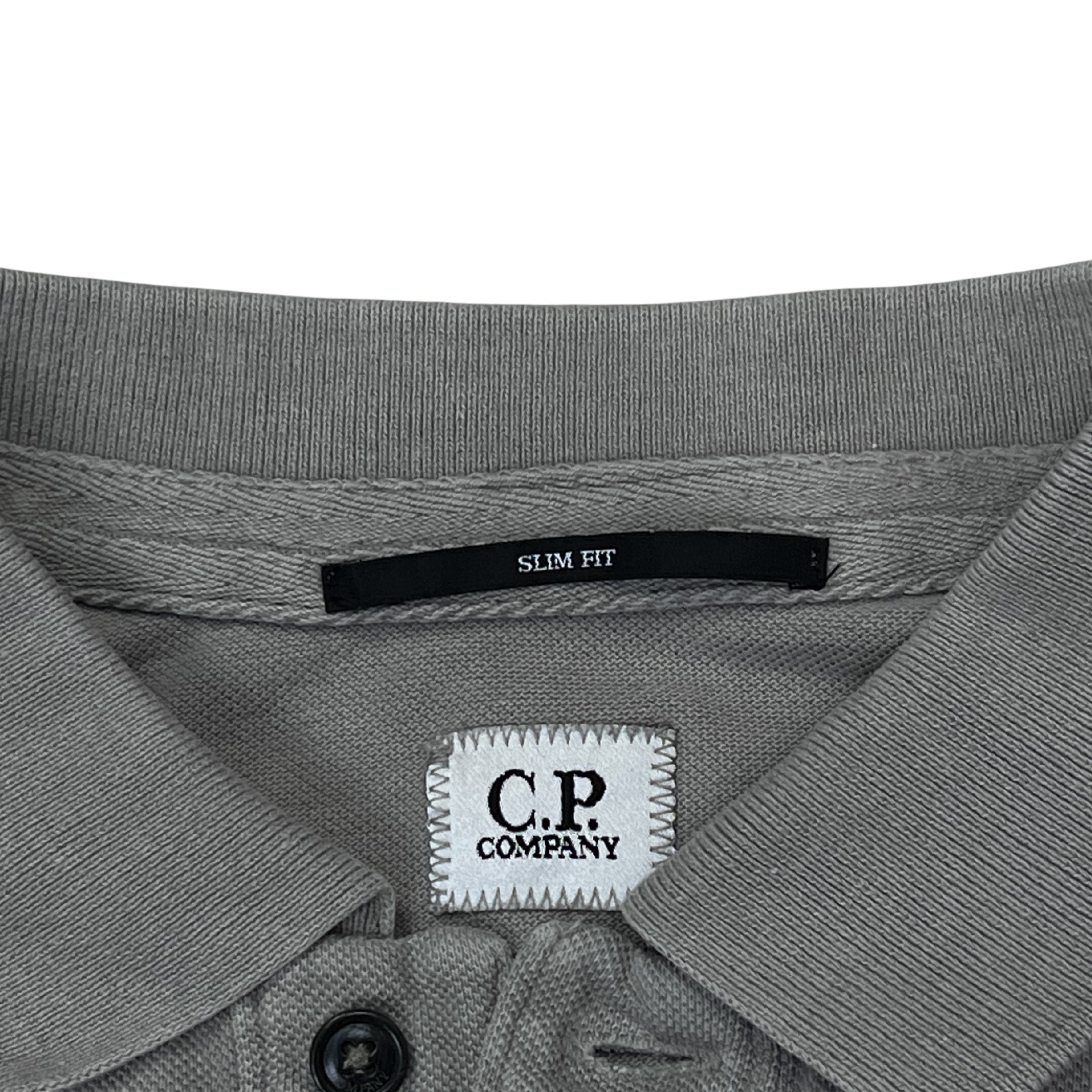 C.P. Company Slim Fit Longsleeve Polo (Grey)