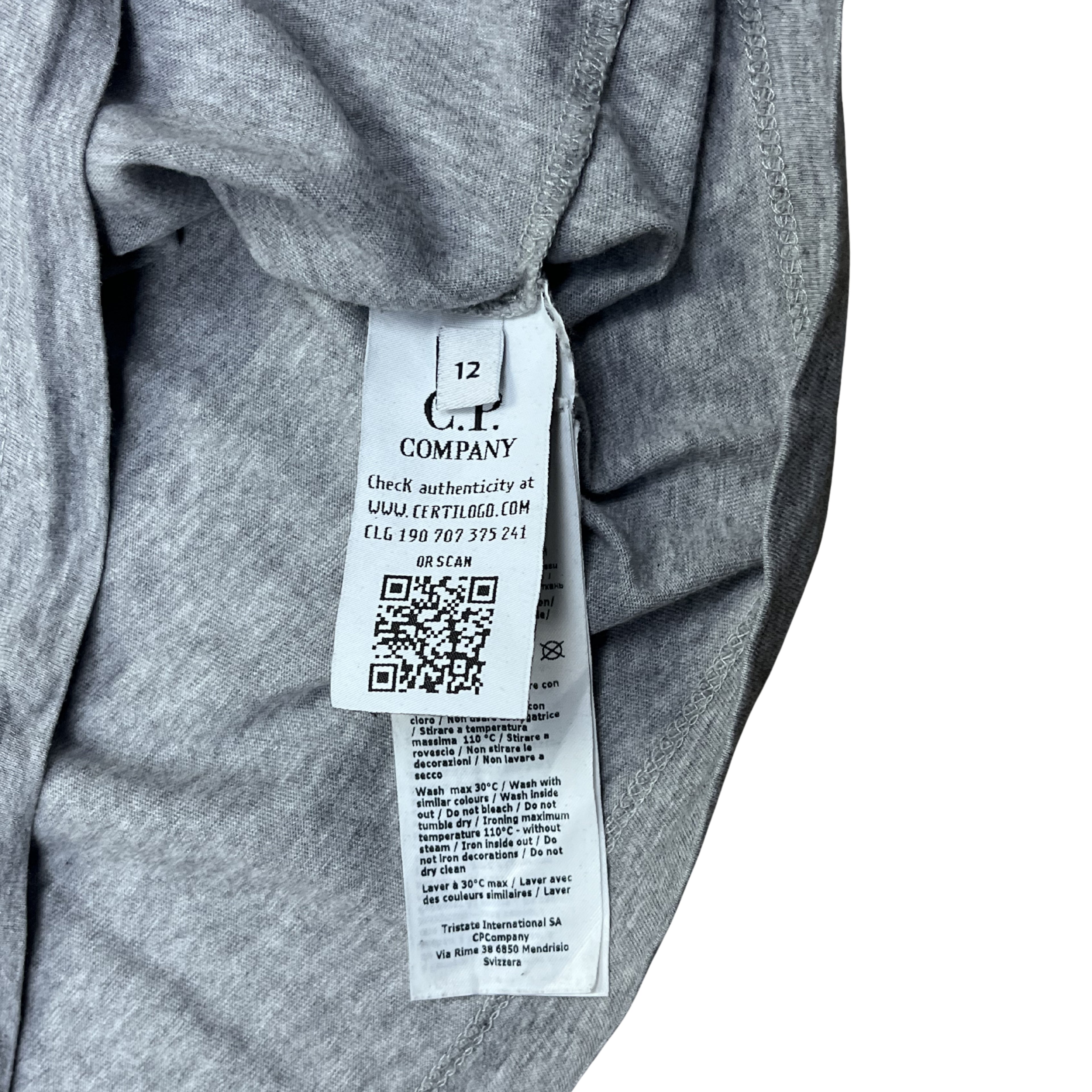 C.P. Company Logo Patch Tee (Grey Melange)