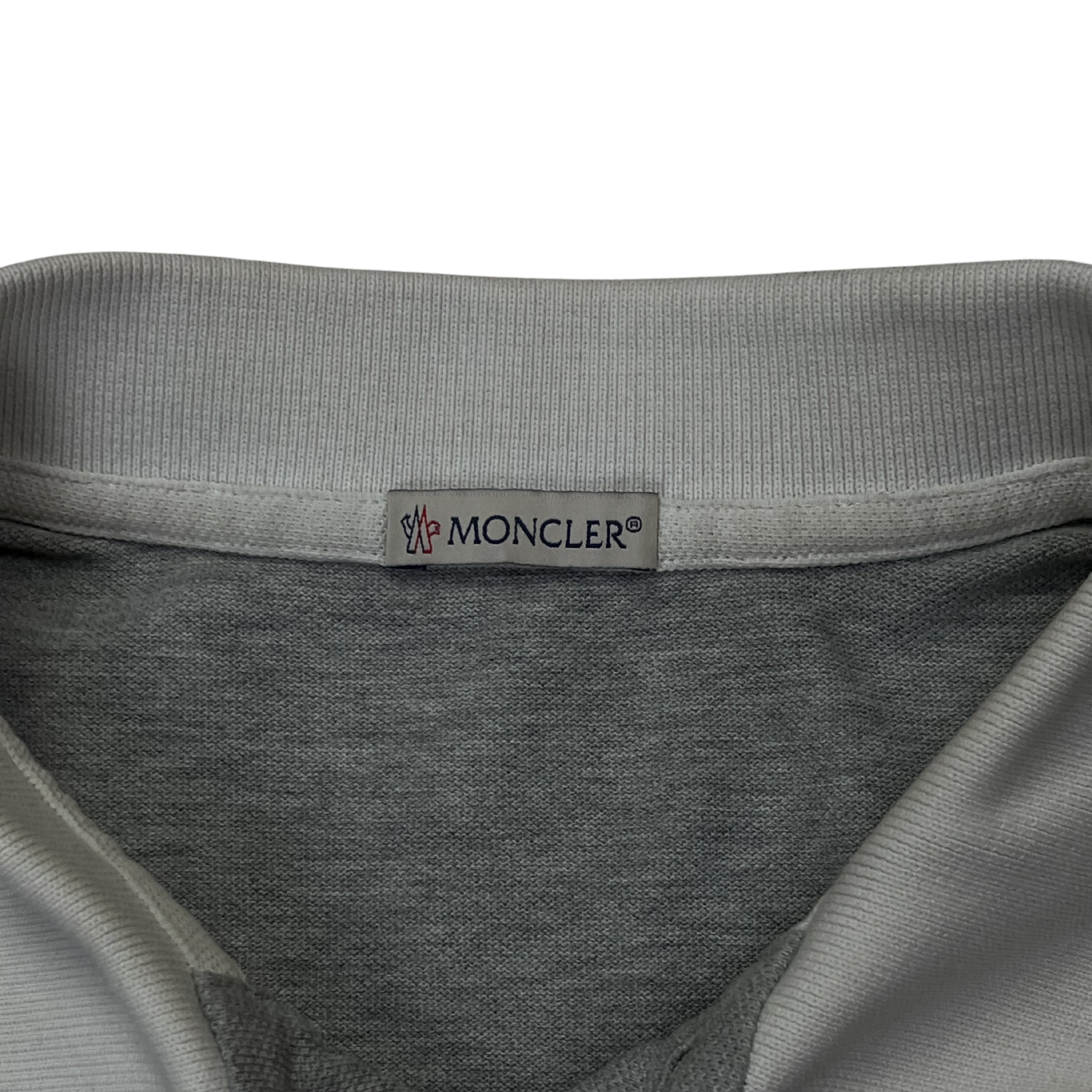 Moncler Contrast Collar Polo – Heather Grey