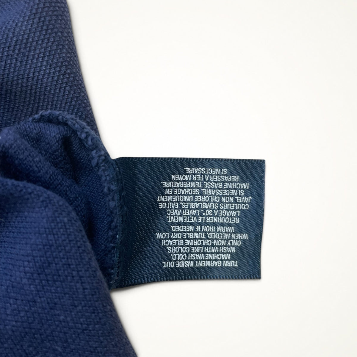 Ralph Lauren Triple Pony Stripe Polo (Navy, Boys XL)