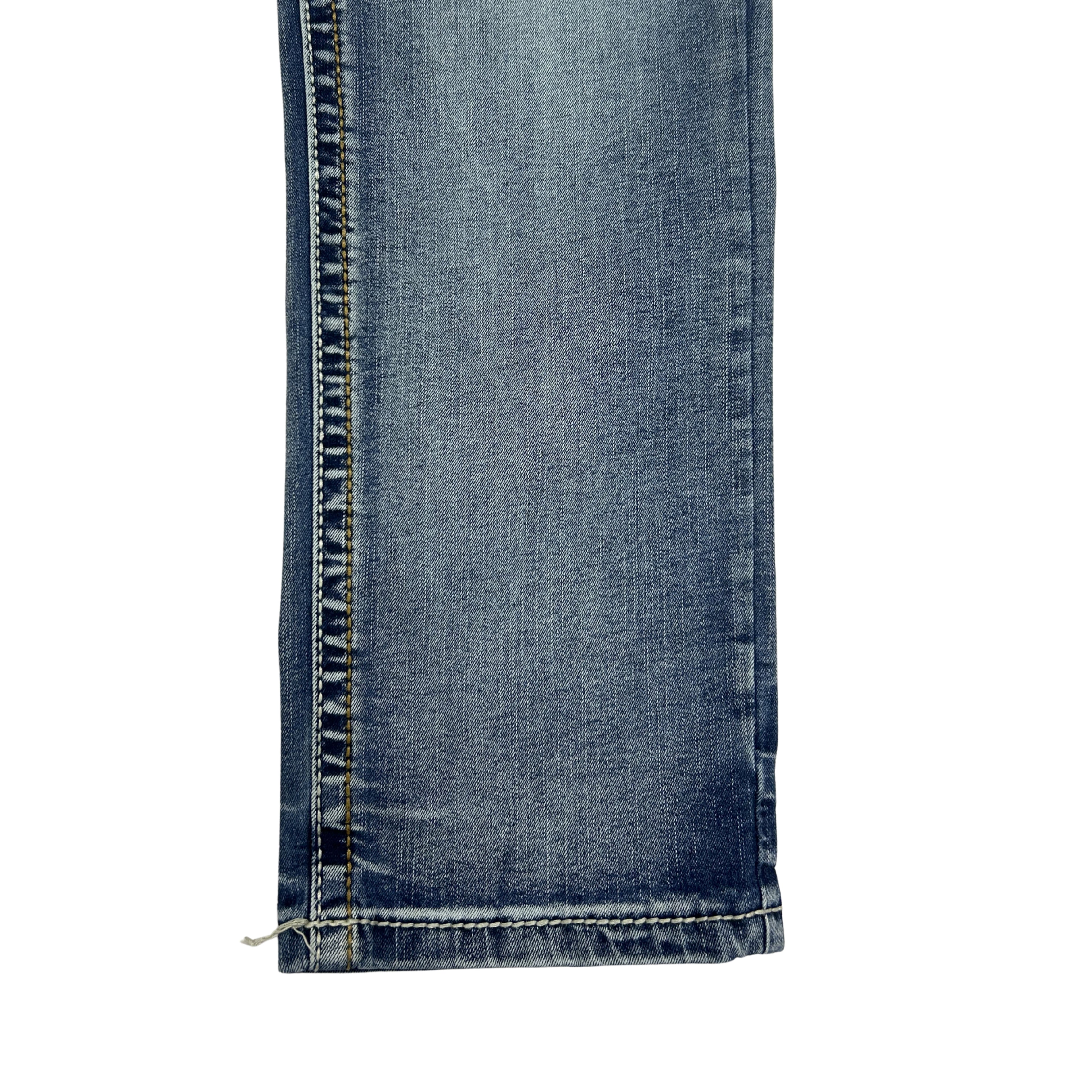 True Luck Distressed Bootcut Jeans – Medium Wash
