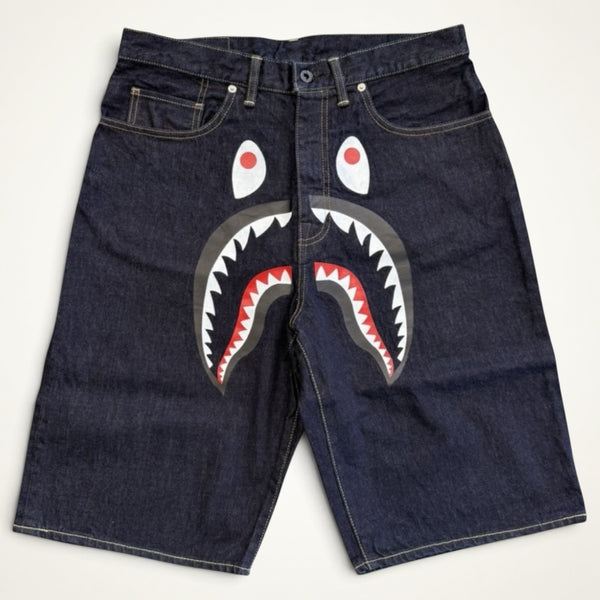 BAPE Shark Denim Shorts (Indigo)