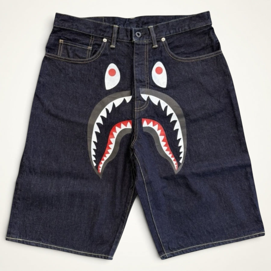 BAPE Shark Denim Shorts (Indigo)
