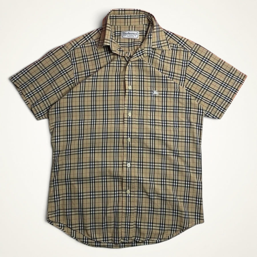 Burberrys Nova Check Short Sleeve Shirt (Beige)