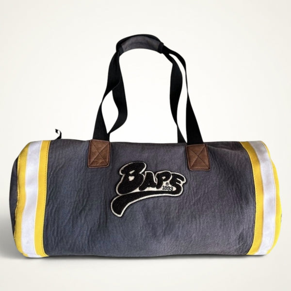 BAPE Varsity Logo Duffle Bag (Grey)