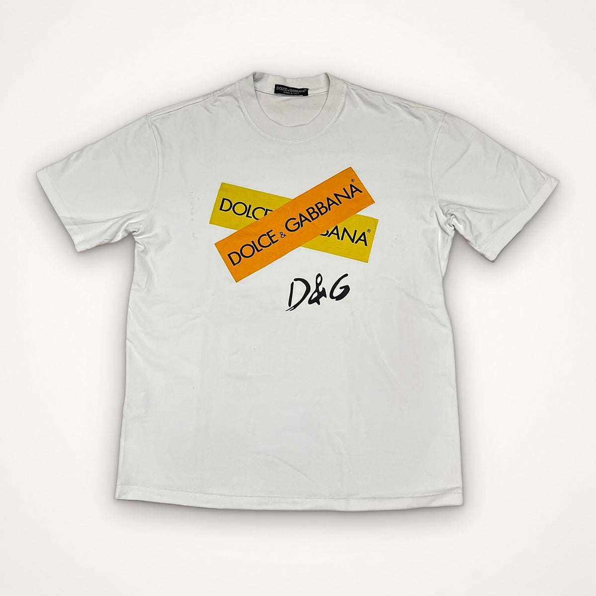 Dolce & Gabbana Tape Logo Tee (White)