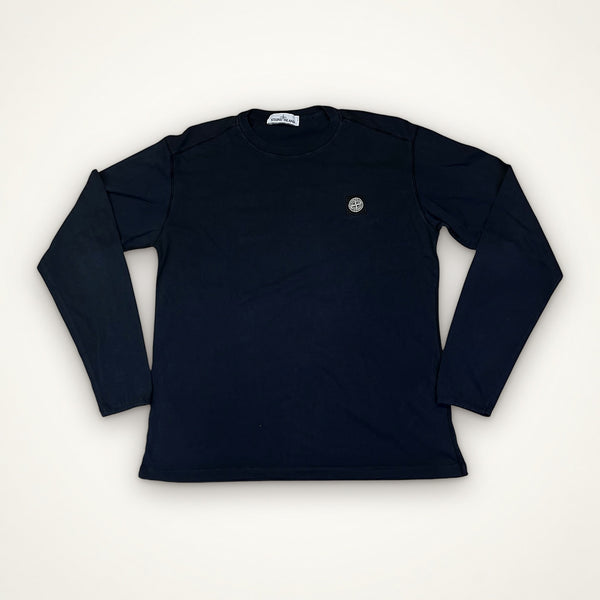 Stone Island Patch Long Sleeve Tee (Black)