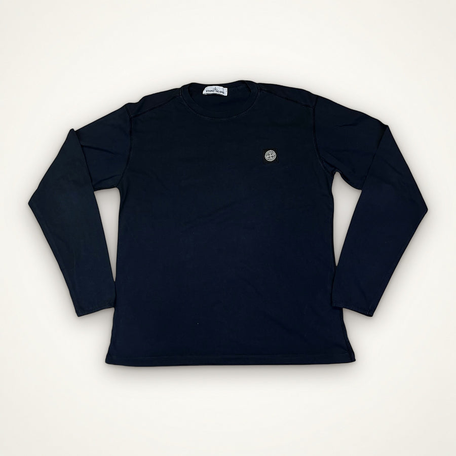 Stone Island Patch Long Sleeve Tee (Black)