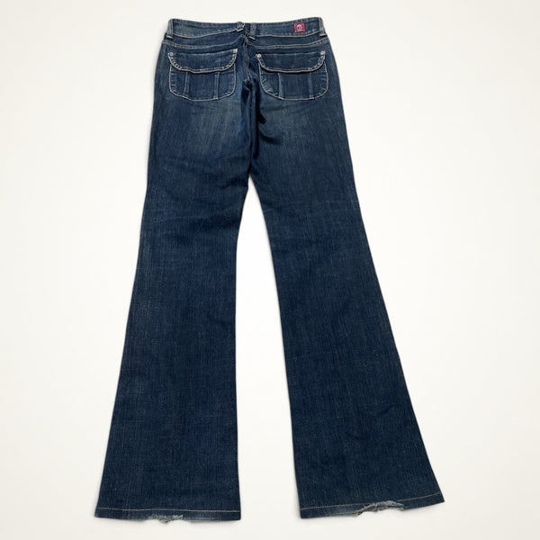 Y2K Flare Jeans (Dark Blue)
