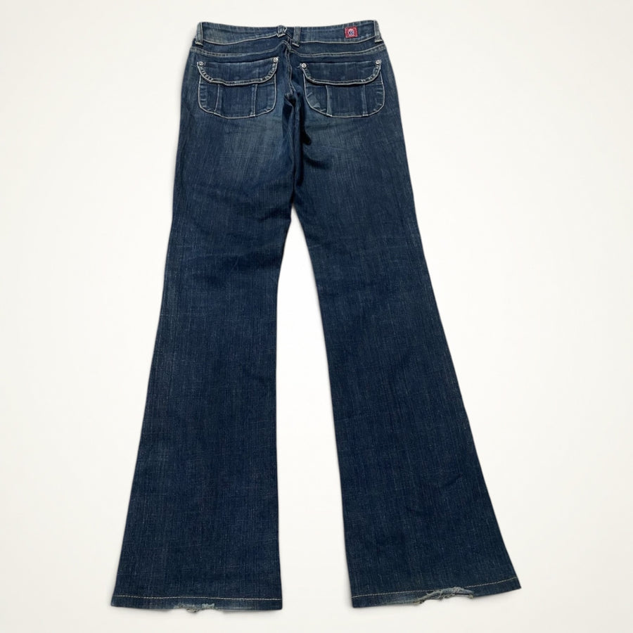 Y2K Flare Jeans (Dark Blue)