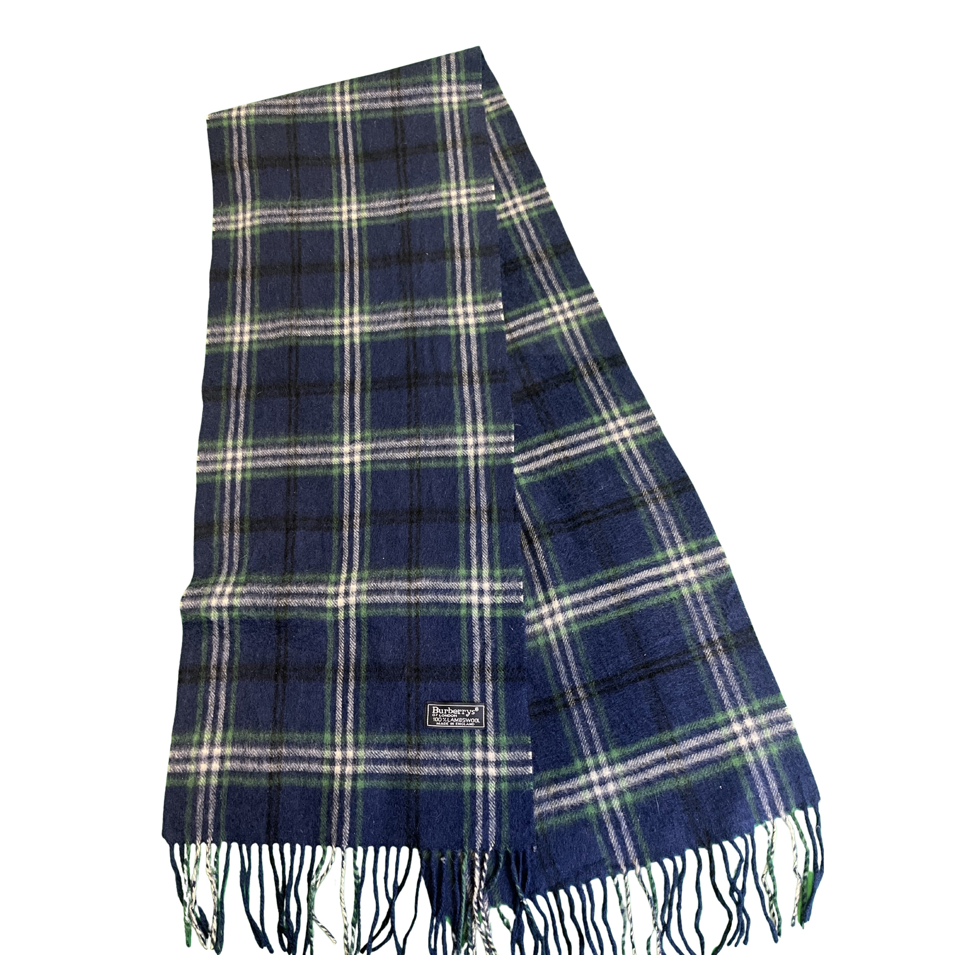 Burberry tmavě modrá kostkovaná šála