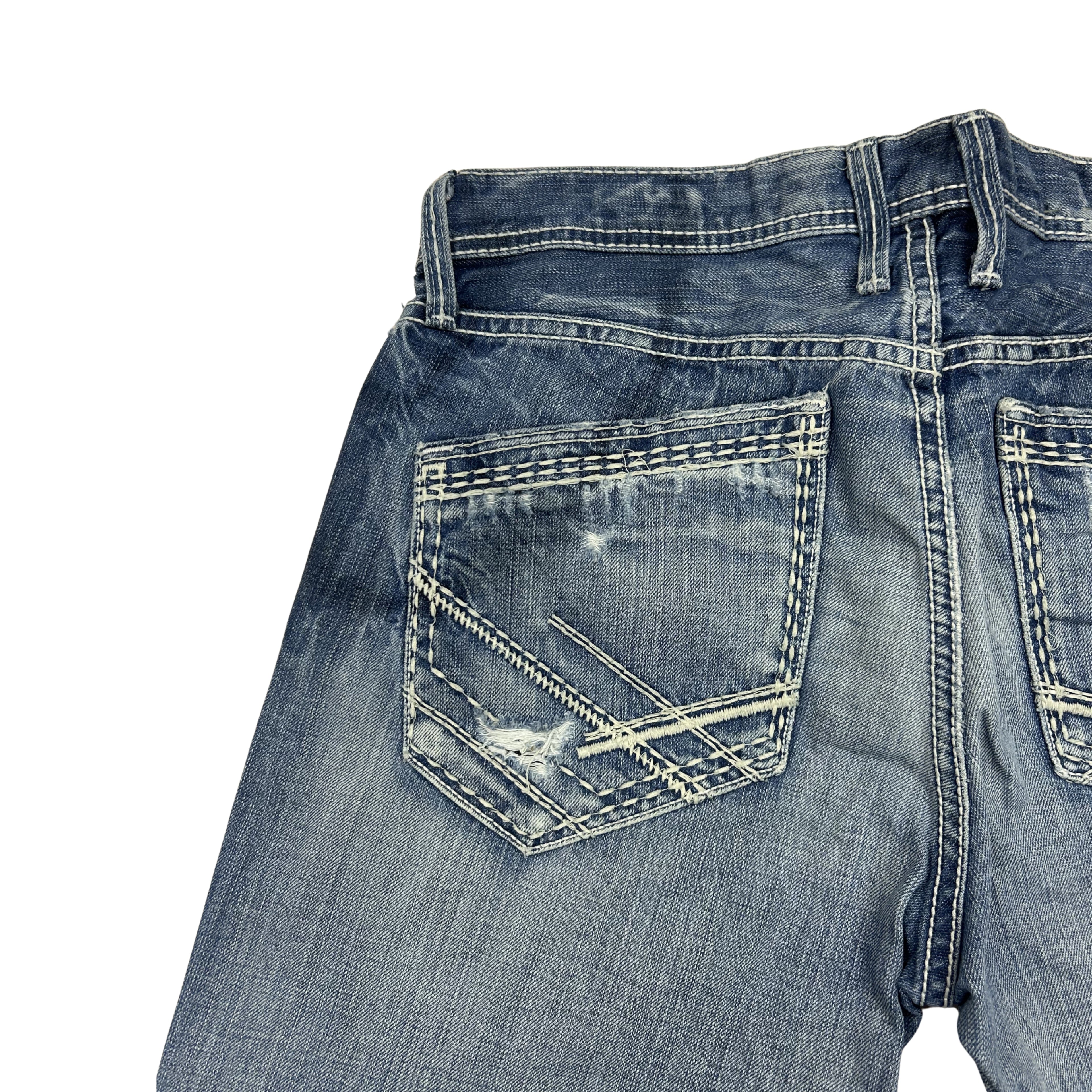 Y2K Cyber Denim Jeans – Světle modré