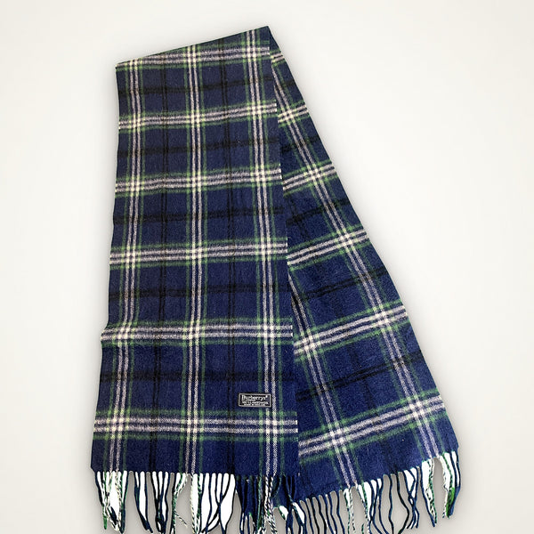 Burberry tmavě modrá kostkovaná šála