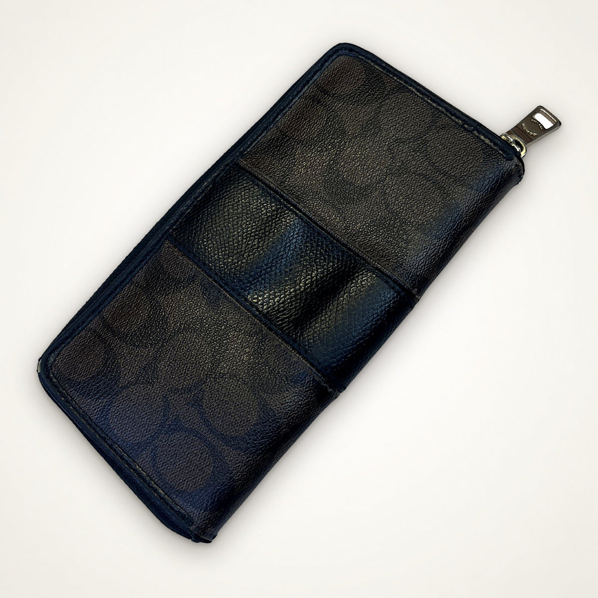 COACH Signature Zip Around Peněženka (hnědo/černá)