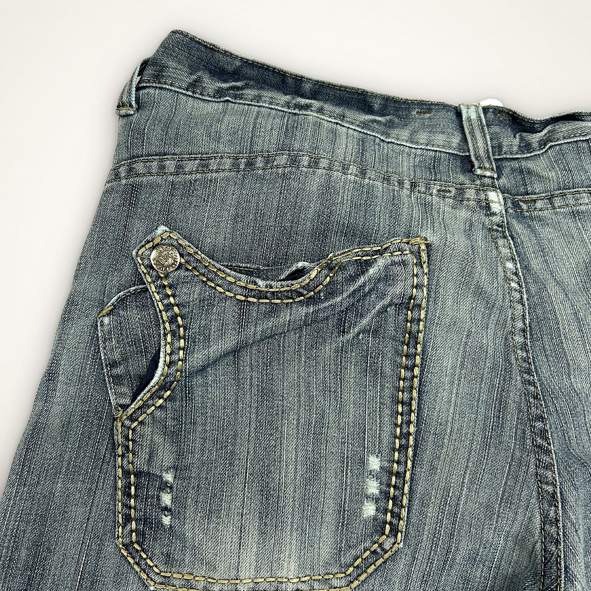 Y2K / Mid-2000s Heavily Embroidered Denim Jeans
