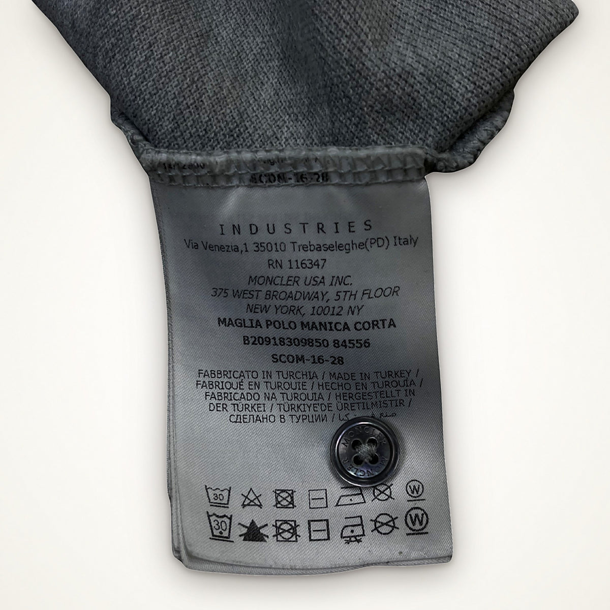 Moncler Contrast Collar Polo – Heather Grey