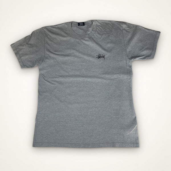 Stüssy "Stock Logo" Basic Tee – Grey Heather / L