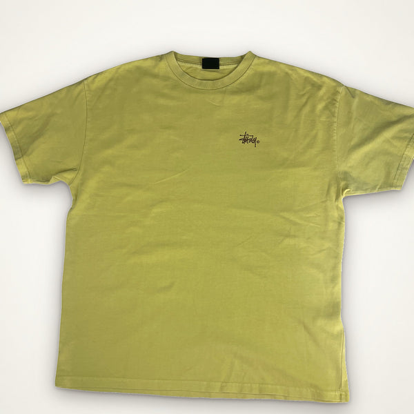 Stussy Vintage T-Shirt – Custom Obarvené na Světle Žlutou