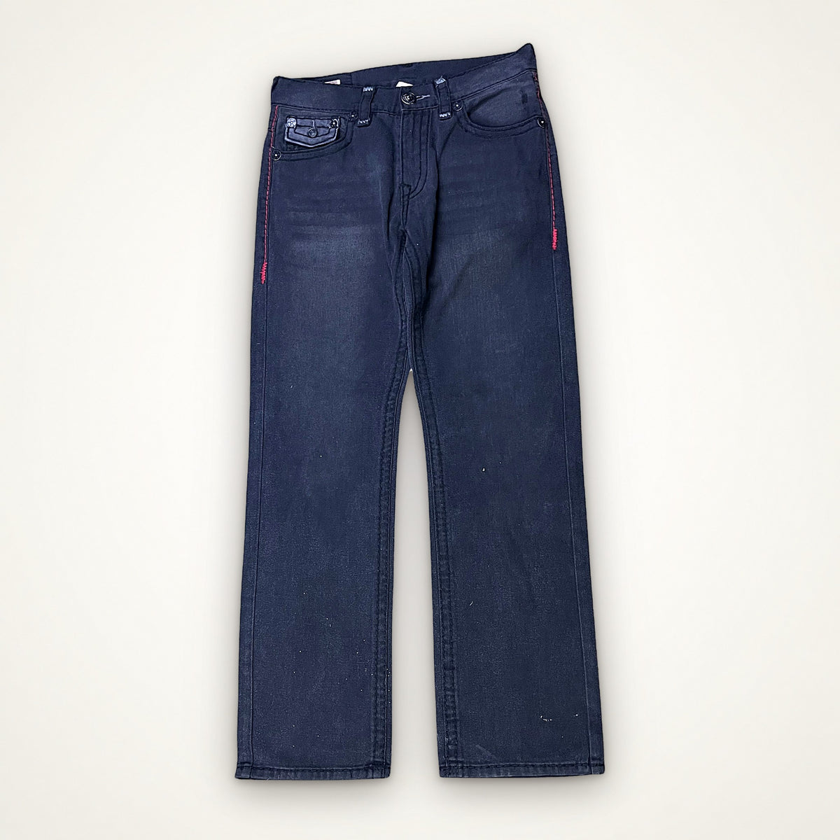 TRUE RELIGION BOOTCUT – BLACK RED DETAIL